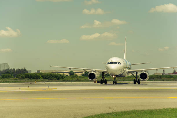 istock Airplane ready to take off from runway 951722974