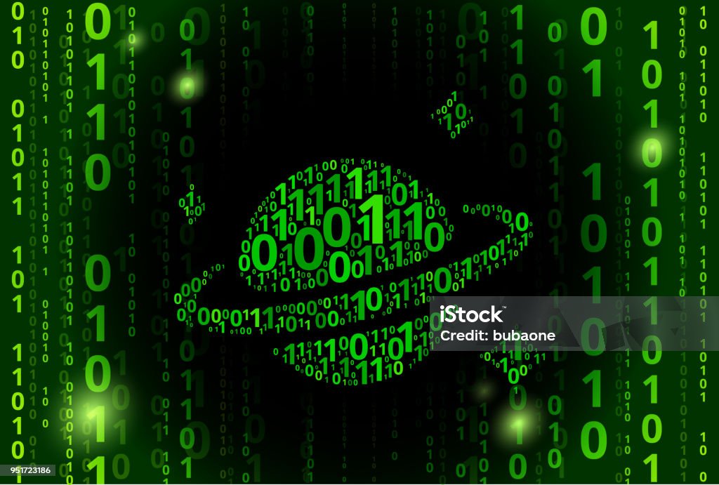 Space Planet Binary Code Vector Pattern Background Stock Illustration ...
