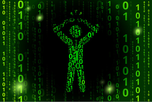 Breaks Code Vector Image Businessman Breaking Shackles Binary Code Vector Pattern Background ...