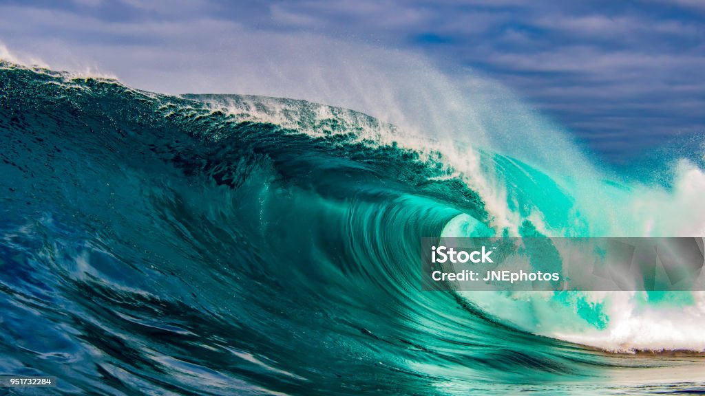 Beautiful big wave crashing A snapshot in time of a big wave crashing Wave - Water Stock Photo