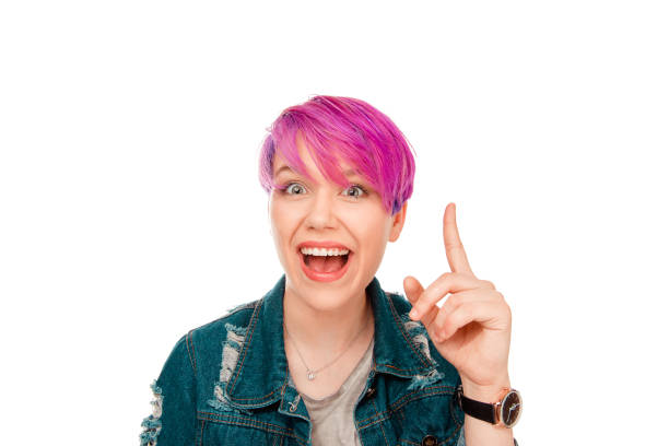 istock Vivacious girl with finger up having idea 951735548