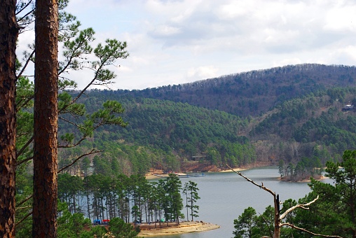 Breathtaking, scene of Lake Ouachita and Camp Grounds from Hiking Trail