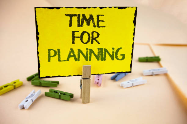 istock Writing note showing  Time For Planning. Business photo showcasing Start of a project Making decisions Organizing schedule written on Yellow Sticky Note Paper on plain background Wooden Clips. 951741802