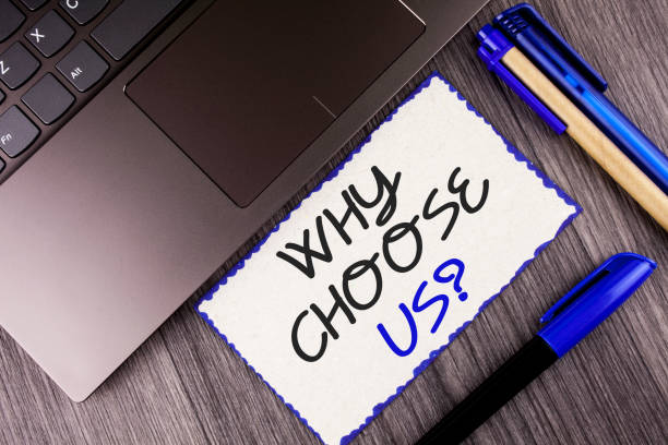 istock Word writing text Why Choose Us Question. Business concept for Reasons to select our Services Products or Offers written on White Sticky Note Paper on the wooden background Laptop Markers 951745740