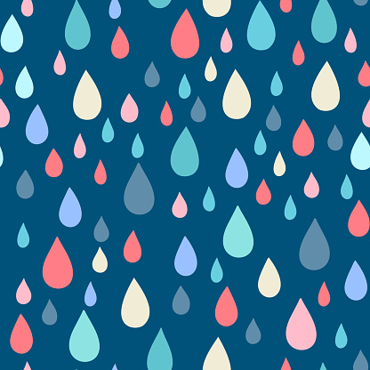 Colourful raindrops on dark blue background. Boundless background can be used for web page backgrounds, wallpapers, wrapping papers and invitations.