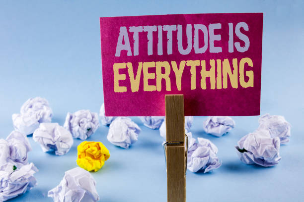 istock Conceptual hand writing showing Attitude Is Everything. Business photo text Motivation Inspiration Optimism important to succeed written on Sticky Note Paper on plain background Paper Balls Clip 951767634