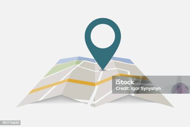 Map With Pin Icon Isolated On Background Modern Simple Flat Position Mark Sign Business Internet Concept Trendy Simple Vector Symbol For Website Design Web Button Mobile App Logo Illustration Stock Illustration - Download Image Now