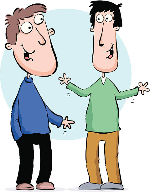 Two Men Talking Stock Illustration - Download Image Now - Adult, Cartoon,  Cheerful - iStock