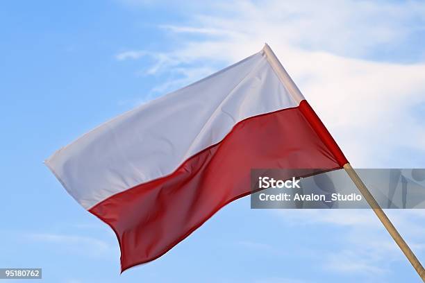 Polen Flagge Stockfoto und mehr Bilder von Bildhintergrund - Bildhintergrund, Blasen, Blau