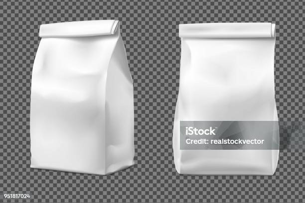Food Snack Bag On Transparent Background Stock Illustration - Download Image Now - Bag, Packaging, White Color