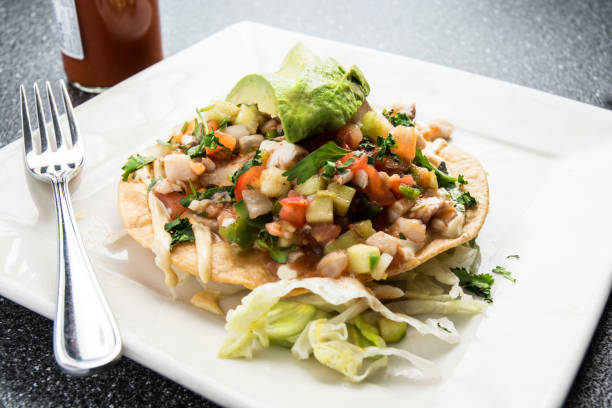 istock Mexican Ceviche Taco Meal With Avocado 951817472