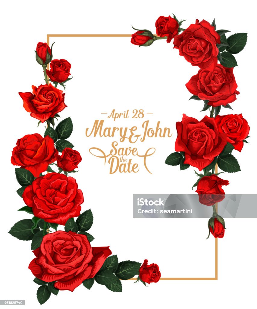 Vector Floral Wedding Picture Frame Stock Illustration - Download ...