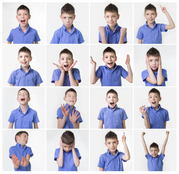 istock funny teenager, expressions set over white background 951830880