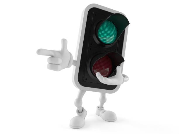 istock Green traffic light character pointing finger 951830906