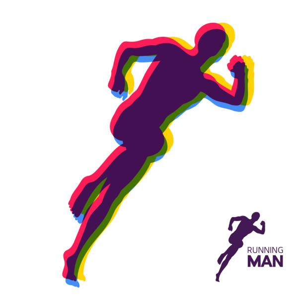 istock Silhouette of a running man. Design for Sport. Emblem for marathon and jogging. Vector Illustration. 951836702