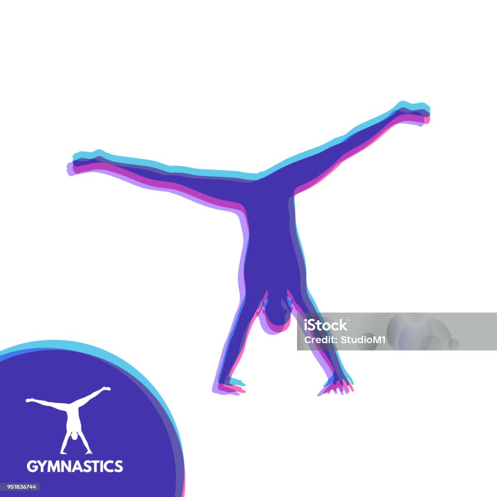 Gymnast. Silhouette of a Dancer. Gymnastics Activities for Icon Health and Fitness Community. Sport Symbol. Vector Illustration. Gymnastics stock vector