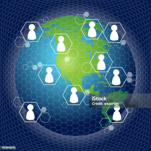 People Networking Stock Illustration - Download Image Now - Technology, Connection, Global