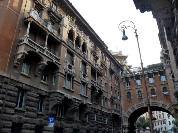istock entrance seen from behind, Coppede district located in Rome, Italy 951851118