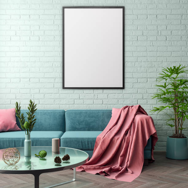 istock Mockup Poster in the interior, 3D illustration of a modern design 951855366