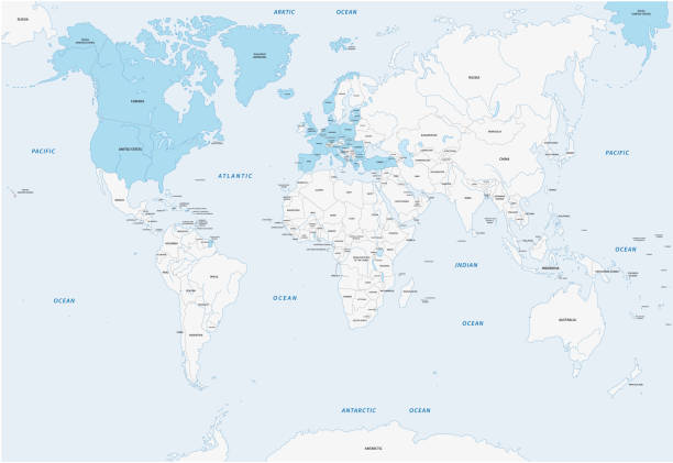 地図 nato の加盟国 - europe map world map cartography点のイラスト素材／クリップアート素材／マンガ素材／アイコン素材