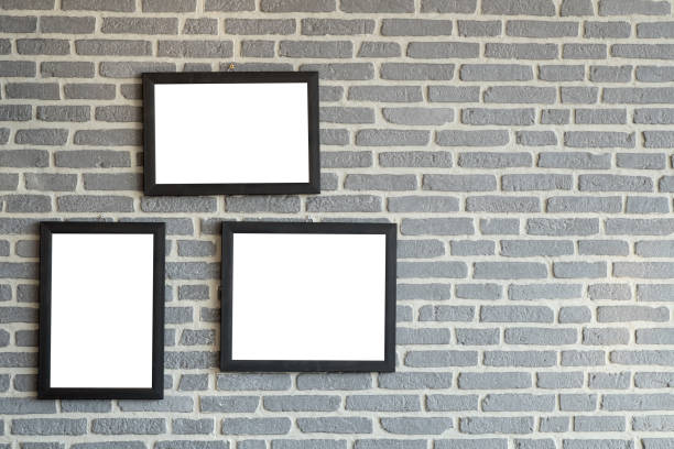 istock Mock up blank poster picture frame on brick wall. 951860062