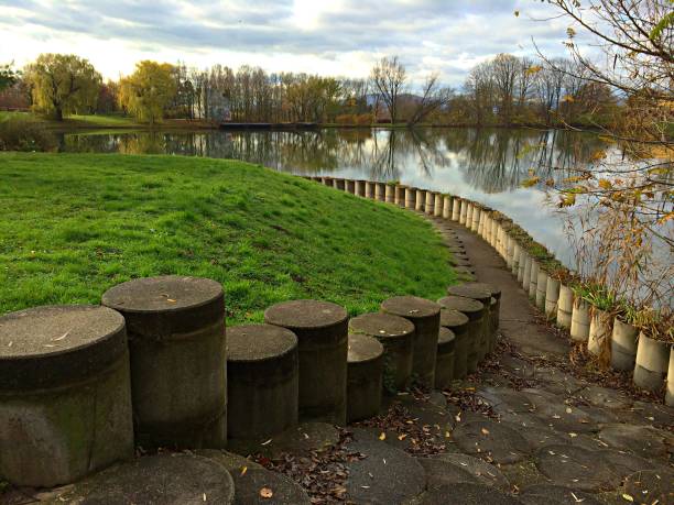 Autumn landscape, spa Oberlaa park in Vienna, Austria