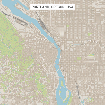 Vector Illustration of a City Street Map of Portland, Oregon, USA. Scale 1:60,000.
All source data is in the public domain.
U.S. Geological Survey, US Topo
Used Layers:
USGS The National Map: National Hydrography Dataset (NHD)
USGS The National Map: National Transportation Dataset (NTD)