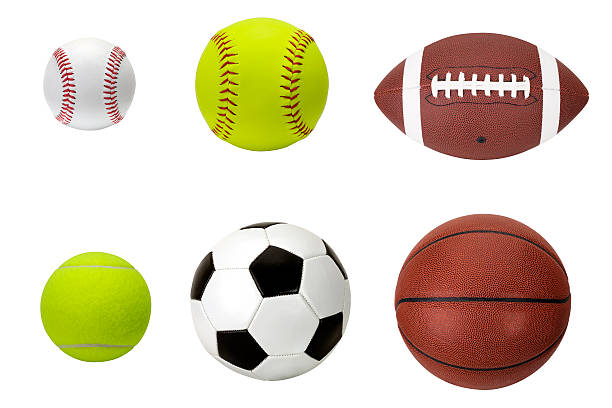 ballons de sport-baseball, softball, football, de tennis, de terrains de football, de basket-ball - tennis ball tennis ball isolated photos et images de collection