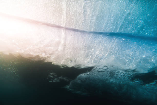 istock Underwater wave in tropical sea and warm sun light. Water texture in ocean 951864356