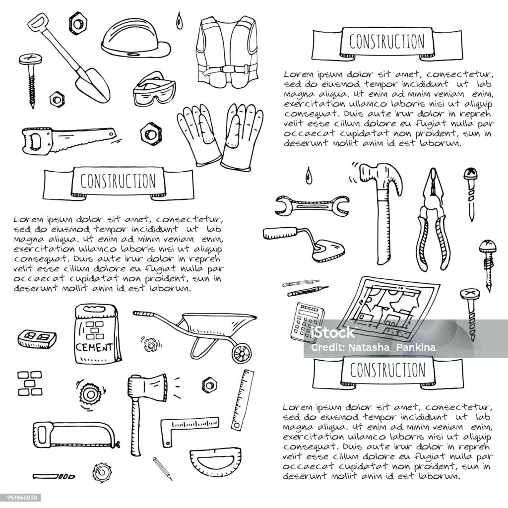 Building/tools Labeled Construction Tools Set Stock Illustration - Download Image Now ...