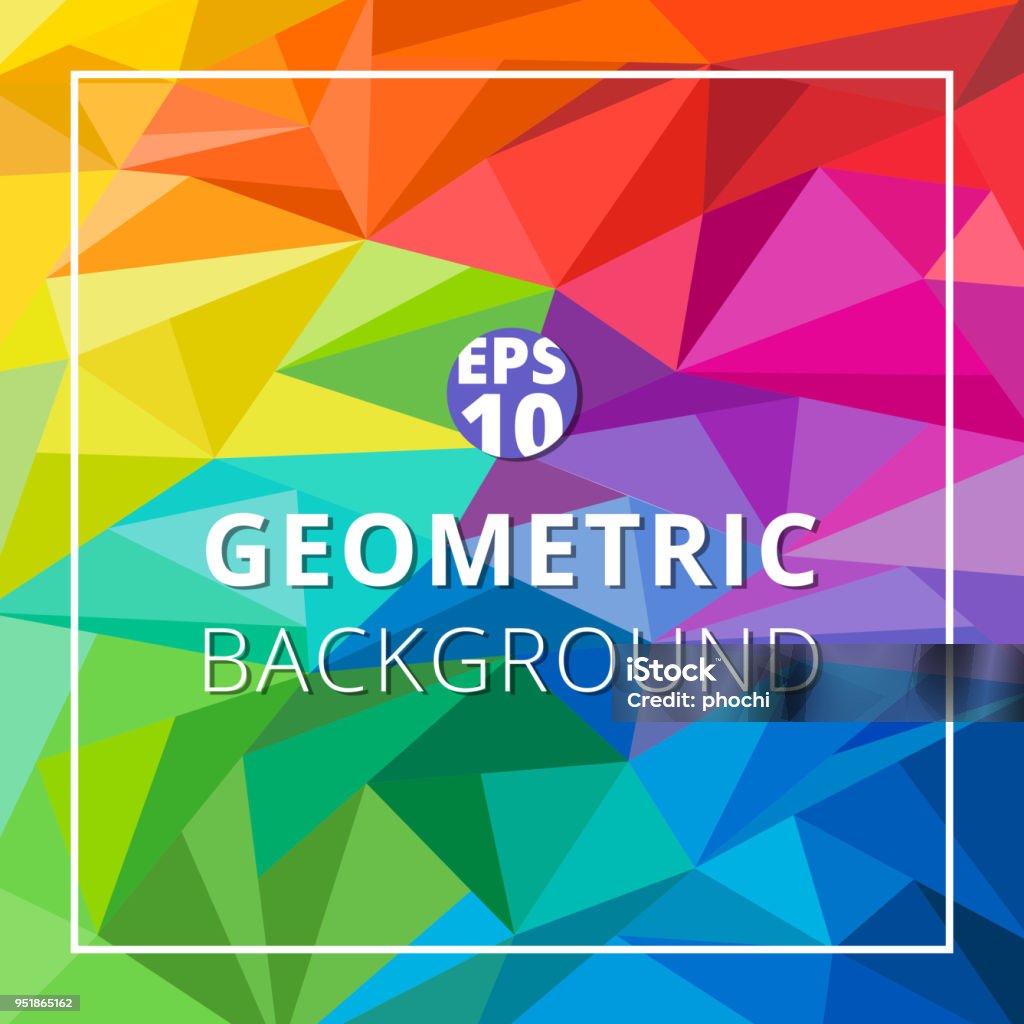 ローポリゴンの幾何学的な抽象的なカラフルな背景。三角形パターン テクスチャ。 - フラクタルのロイヤリティフリーベクトルアート