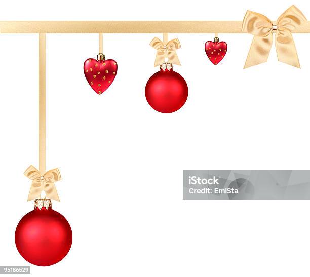 Foto de Red Decoração De Natal e mais fotos de stock de Artigo de decoração - Artigo de decoração, Bola de Árvore de Natal, Decoração