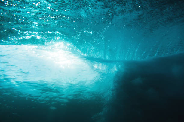 istock Underwater wave in tropical ocean and sun rays. Water texture in ocean 951865502