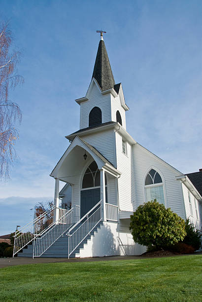 Historic 1904 Lutheran Church The historic chapel of Mountain View Lutheran Church was built in 1904. It is located in the town of Edgewood, Washington State, USA. jeff goulden puyallup washington stock pictures, royalty-free photos & images