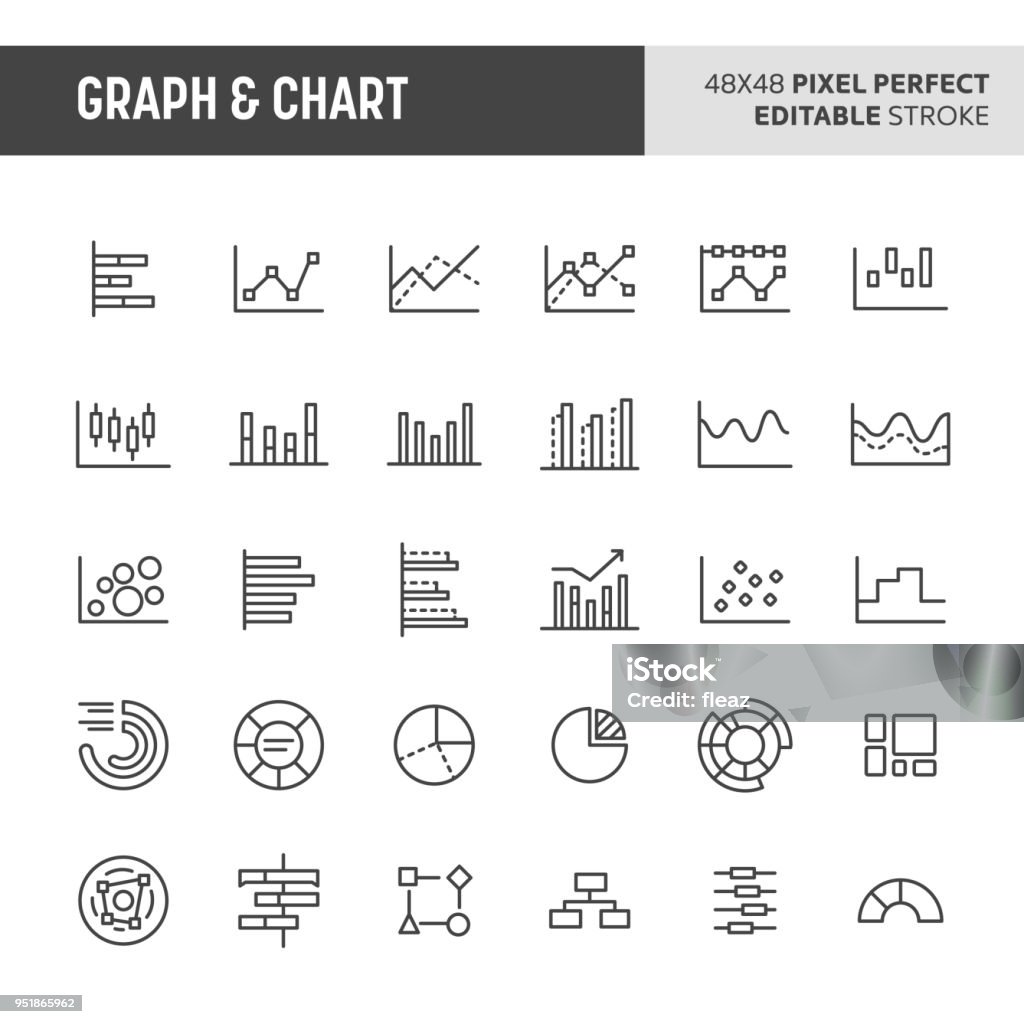 Graphe & graphique Vector Icon Set - clipart vectoriel de Icône libre de droits