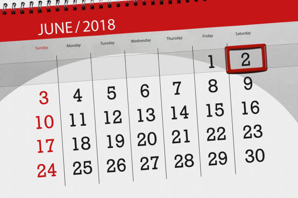 istock Daily business calendar page 2018 june 2 951870096