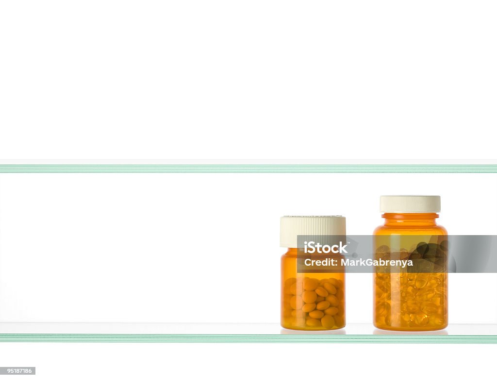 의학 포함된 캐비닛 2 약품 병 흰색 배경의 - 로열티 프리 칸-가구 스톡 사진