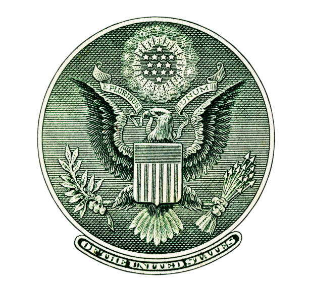 E Pluribus Unum Seal on the US One Dollar Bill, Clipping path included