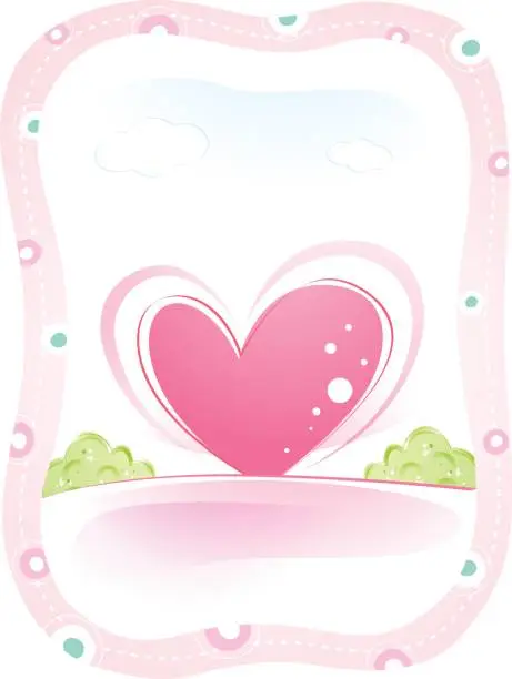 Vector illustration of CARTOON HEART SHAPE BACKGROUND