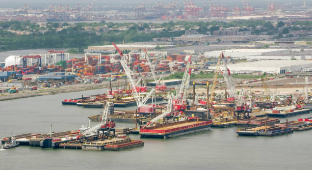 istock Cargo ship docks in New York 951879538
