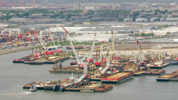 istock Cargo ship docks in New York 951879542