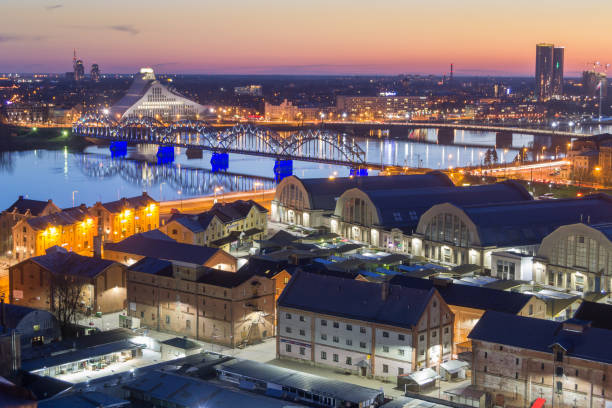 istock Aerial View of Riga at Dusk 951884256