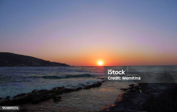 Sunset At Gialiskari Bay On Ikaria Island Stock Photo - Download Image Now - Ikaria Island, Romance, Aegean Islands