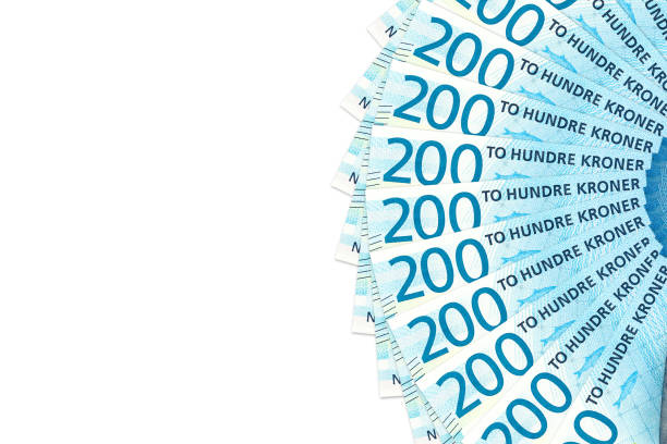 some new 200 norwegian krone bank note obverse stock photo