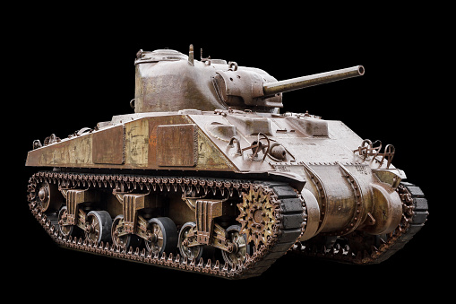 Tanque de M4 Sherman en negro photo