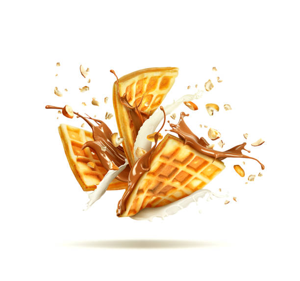 istock Belgian waffles on a plate isolated on a white background 951901304