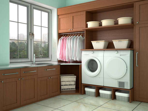 istock Design room for washing and cleaning. 3d illustrator 951904410