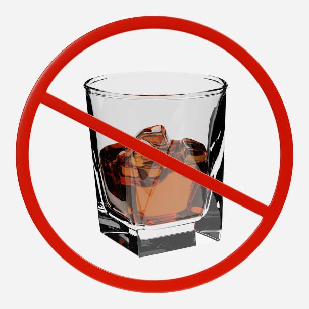 3D Render of Prohibition Sign with Alcohol