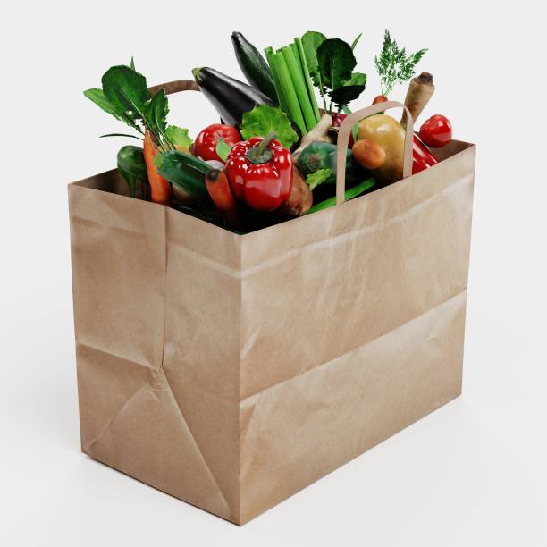 istock Realistic 3D Render of Paper Bag with Vegetable 951904908