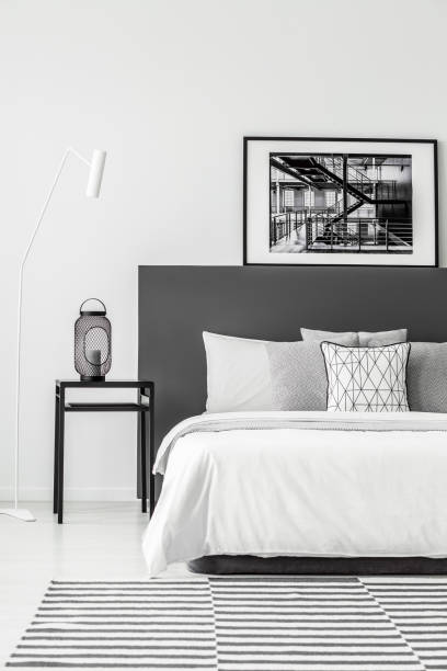 istock Poster in minimal bedroom interior 951911956